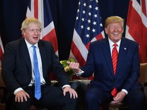 President Donald Trump and British Prime Minister Boris Johnson (AFP)