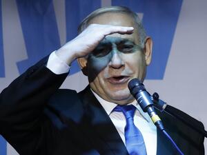 Israeli Prime Minister Benjamin Netanyahu addresses Likud party supporters during an electoral meeting in the Israeli city of Petah Tikva near Tel Aviv on December 18, 2019. Jack GUEZ / AFP