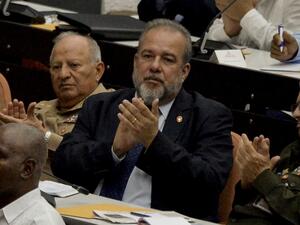 Newly appointed Cuban prime minister Manuel Marrero Cruz (C), attends the closing of the Fourth Regular Session of the National Assembly of Popular Power in its IX Legislature at the Convention Palace in Havana, on December 21, 2019. The National Assembly of Cuba appointed on Saturday the architect Manuel Marrero as Prime Minister of the island, the state press reported. YAMIL LAGE / AFP