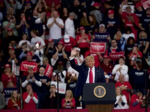 President Donald Trump waves during a campaign rally on December 10, 2019 in Hershey, Pennsylvania.  (AFP/ File Photo)
