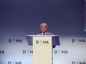 Mahathir Mohamad, Prime Minister of Malaysia, attends the Doha Forum 2019 at the Sheraton Grand Doha Resort & Convention Hotel in Doha, Qatar, December 14th of 2019. (AFP/ File Photo)