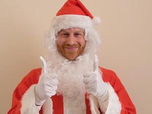 The Duke donned a red and white Santa hat and white beard in a one-minute video message to the Scotty's Little Soldiers Christmas party (dailymail)