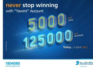 Burgan Bank also offers a Quarterly Draw with more chances to win higher rewards,