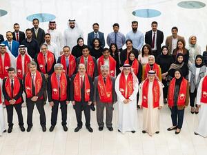 Representatives from Seef Properties celebrate the Kingdom of Bahrain’s National Day