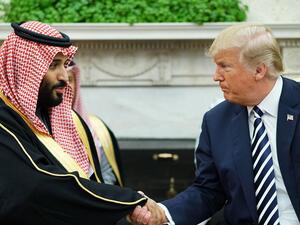 President Donald Trump shakes hands with Saudi Arabia's Crown Prince Mohammed bin Salman. (AFP/File)