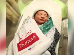 The festivities at the Burjeel Hospital were enhanced as Dr. Fady Georges Hachem, Consultant - Obstetrics and Gynecology, welcomed the new baby into the world