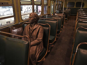 Sculpture of Rosa Parks inside bus at the National Civil Rights Museum (Shutterstock/ File Photo)