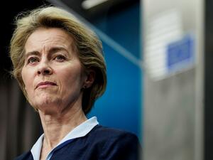 In this file photo taken on December 13, 2019 President of the European Commission Ursula von der Leyen looks on during a press conference at the Europa building in Brussels. EU chief Ursula von der Leyen urged Iran and Iraq on January 6, 2020 not to further escalate a crisis in the region as tensions with Washington soared following a US drone strike that killed a top Iranian general. KENZO TRIBOUILLARD / AFP