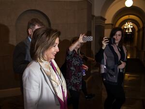 House Speaker Nancy Pelosi, D-CA, arrives at the US Capitol in Washington, DC on January 7, 2020. MANDEL NGAN / AFP