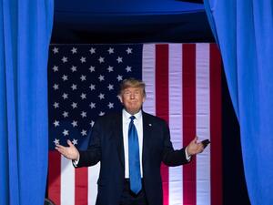 US President Donald Trump arrives for a "Keep America Great" campaign rally in Milwaukee, Wisconsin, January 14, 2020. SAUL LOEB / AFP`