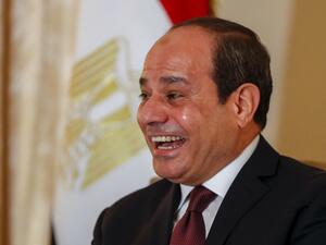 Egyptian President Abdul Fattah al-Sisi smiles prior a meeting for bi-lateral talks with US Secretary of State prior a Peace summit on Libya in Berlin on January 19, 2020. World powers on January 19, 2020. (AFP/ File Photo)