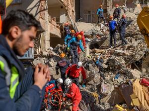 The magnitude 6.8 quake struck in the evening of January 24, with its epicentre in the small lakeside town of Sivrice in Elazig province, and was felt across neighbouring countries. BULENT KILIC / AFP