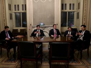 Today marks day one of the Senate impeachment trial against President Trump. Mark Wilson/Getty Images/AFP