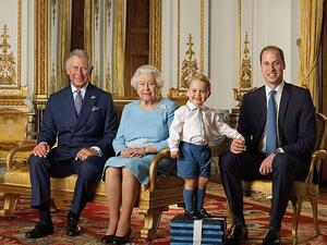 2020: The photograph of the Queen, 93, alongside the Prince of Wales, Duke of Cambridge and six-year-old Prince George was taken in Buckingham Palace's throne room on December 18, while the Duke and Duchess of Sussex were away in Canada (dailymail)