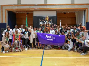 Fedex Cares Program Launched in Saudi Arabia Volunteers From Sab Express Engage With the Jeddah Special Needs Club Basketball Players 