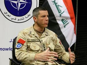 Maj.-Gen. Dany Fortin, the Commander of NATO Mission Iraq, speaks during an interview in Baghdad on Nov. 17, 2019. (AFP/ File Photo)