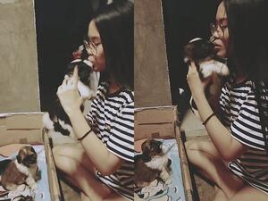 Karylle Punzalan, 18, from from Bataan, Philippines, before going limp in their owner's hands, as if the kiss has immediately cast a spell on them. (Video Screenshots)