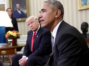 President-elect Donald Trump, and former US president Obama. / WIN MCNAMEE / GETTY IMAGES NORTH AMERICA / AFP