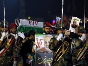 Military personnel carry the coffin of Iranian General Qasem Soleimani after his arrival at Ahvaz International Airport in southwestern Iran on January 5. Photo: Hossein Mersadi, AFP