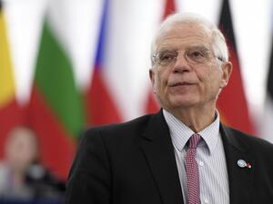  In this file photo taken on January 14, 2020, European Union High Representative for Foreign Affairs and Security Policy Josep Borrell speaks during a debate at the European Parliament in Strasbourg, eastern France. Top EU diplomat Josep Borrell is expected in Tehran on February 3, Iran's foreign ministry announced a day ahead of the visit, amid new tensions over the Iranian nuclear issue. His visit comes amid heightened tensions between Iran and the West over the Islamic republic's nuclear programme. FRED