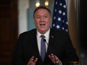US Secretary of State Mike Pompeo and Nigerian Minister of Foreign Affairs Geoffrey Onyeama(not shown) deliver statements to the press, at the Department of State on February 4, 2020 in Washington,DC. Eric BARADAT / AFP
