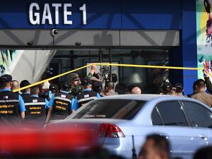 Forensic police prepare to enter the Terminal 21 mall, where a mass shooting took place and the gunman is currently still hiding, in the Thai northeastern city of Nakhon Ratchasima on February 9, 2020. AFP