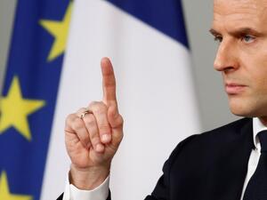 French president Emmanuel Macron gestures as he attends the national conference on Handicap held at the Elysee Palace in Paris, on February 11, 2020. GONZALO FUENTES / POOL / AFP