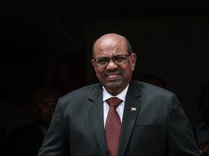  this file photo taken on July 05, 2018 Sudan's President Omar al-Bashir walks to make his speech during the inauguration ceremony of Djibouti International Free Trade Zone (DIFTZ) in Djibouti. Yasuyoshi CHIBA / AFP