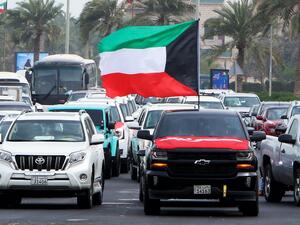 Kuwaitis celebrate the country's 59th Independence Day and the 29th anniversary of the end of the Gulf war with the liberation of Kuwait from Iraqi occupation, in Kuwait City on February 25, 2020. AFP