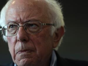 Democratic presidential candidate Sen. Bernie Sanders (I-VT) pauses as he speaks during a Get Out the Early Vote Rally at Desert Pines High School February 15, 2020 in Las Vegas, Nevada. Sen. Sanders continues to campaign for the upcoming Nevada Democratic presidential caucus. Alex Wong/Getty Images/AFP ALEX WONG / GETTY IMAGES NORTH AMERICA / AFP