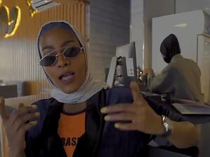 The 'insulting' music video - which was uploaded to YouTube by rapper Asayel Slay (pictured) - calls the women from the holy city 'powerful and beautiful' and goes on to describe them as 'sugar candy'. (Video Screenshot)