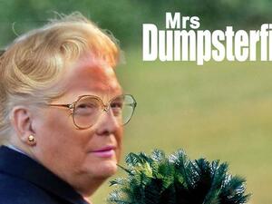One meme compared Trump to the iconic scene in Mrs Doubtfire where Robin Williams' character covers his face in cream to disguise himself (Twitter)