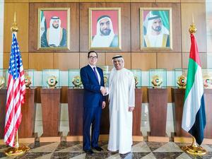 H.E. Obaid Humaid Al Tayer Meets With Us Treasury Secretary Steven Mnuchin