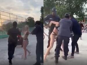 Cecilia was arrested for 'indecent exposure' but the Islamic country's police chief has since apologised after an outcry over the video. (Video Screenshot)