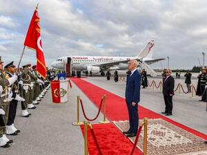 الرئيس التونسي قيس سعيد لحظة مغادرته عاصمة البلاد