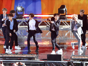 BTS performs on 'Good Morning America' in Central Park on May 15, 2019 in New York City. (Shutterstock)