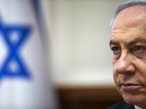 Israeli Prime Minister Benjamin Netanyahu chairs the weekly cabinet meeting in Jerusalem on March 8, 2020. Oded Balilty / POOL / AFP