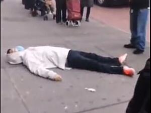 NYPD officers responded to the Flushing neighborhood at 1.28pm on Tuesday, after the 25-year-old man apparently fainted on Main Street and hit his head on the sidewalk (Dailymail)