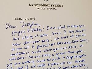 The Prime Minister wished Josephine a Happy Birthday and thanked her in his reply (Dailymail)