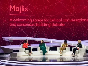 The live Doha Debates event focusing on gender equality was held virtually, allowing people across the world to contribute, and without an in-person audience amid the COVID-19 situation.