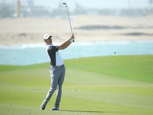 Hojgaard in action at the Oman Open