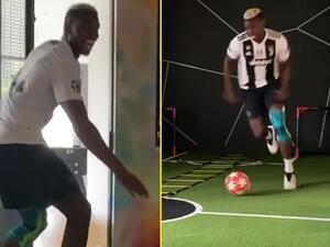 بوغبا (يمين) بقميص يوفنتوس الذي يحمل اسم زميله وصديقه ماتويدي (يسار)