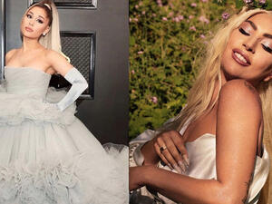 Grande posted a selfie-style portrait of herself and the Stupid Love songstress 