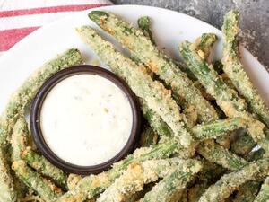 شبس الفاصوليا الخضراء المقرمشة