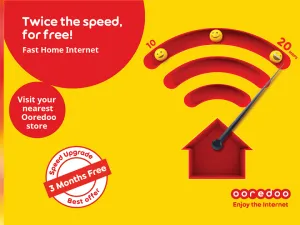Ooredoo’s Fast Home Internet plans offer affordable, reliable and uninterrupted service. 
