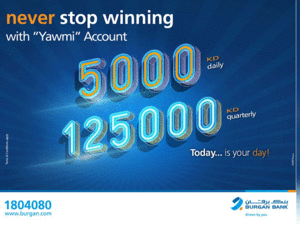 Burgan Bank Announces Names of the Daily Lucky Winners of Yawmi Account Draw