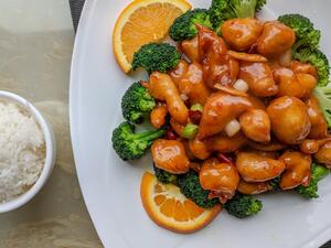 وصفة  قطع الدجاج بصلصة البرتقال