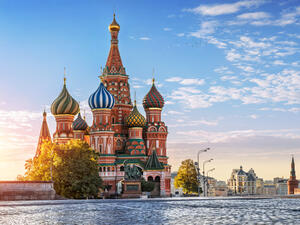 St. Basil's Cathedral on Red Square in Moscow and nobody around one autumn morning. (Shutterstock/ File Photo)