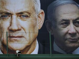 Netanyahu and Gantz (AFP)