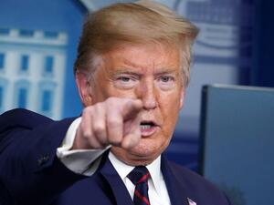 US President Donald Trump speaks during the daily briefing on the novel coronavirus, COVID-19, in the Brady Briefing Room at the White House on April 2, 2020, in Washington, DC. MANDEL NGAN / AFP